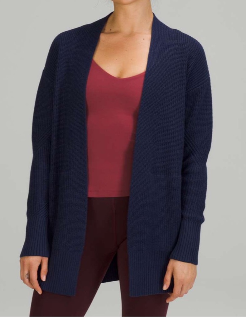 Lululemon Cashlu Sweater Wrap Night Sea Navy Blue Knit Loungewear